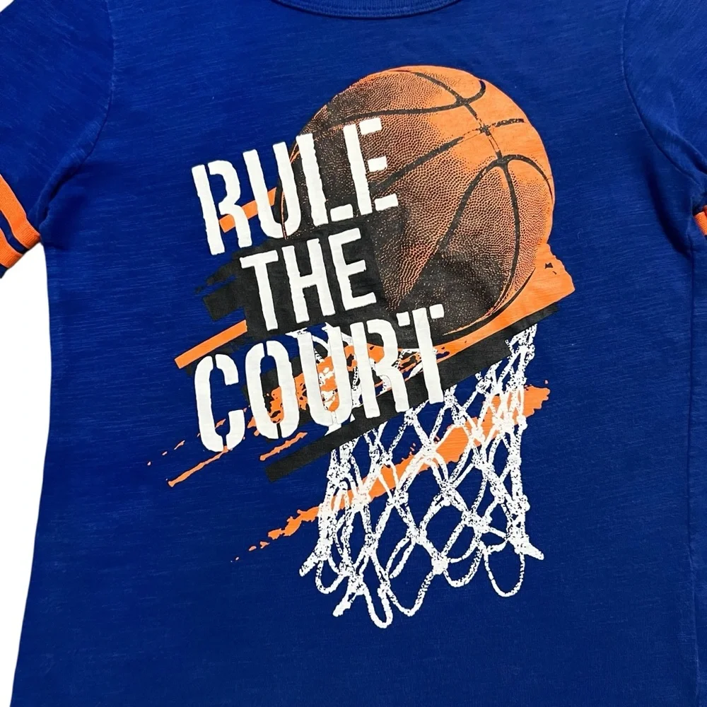 OshKosh B'gosh 5Y Blue & Orange Basketball Tee Shirt